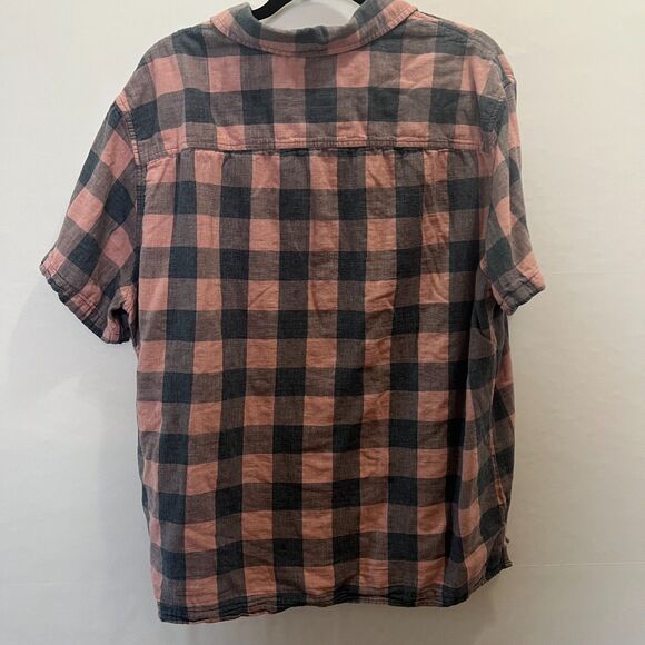 Goodiellow & Co Mens Plaid Button Up Shirt Pink and Blue Size XXL - Picture 8 of 9